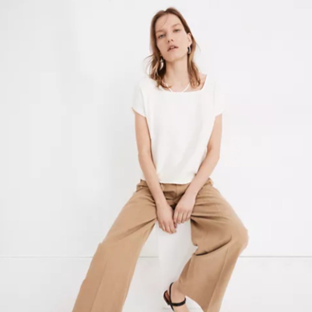 Madewell Ottoman Jacquard Square-Neck Top